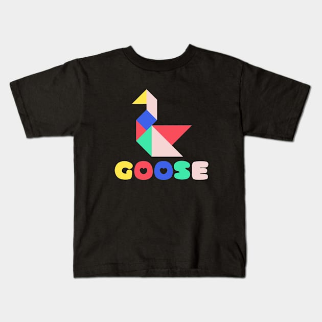 Origami Goose Kids T-Shirt by OnlyGeeses